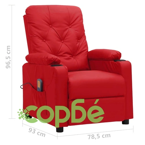 Масажен стол виненочервен изкуствена кожа ➤ топ цена ➤ sorbe.bg