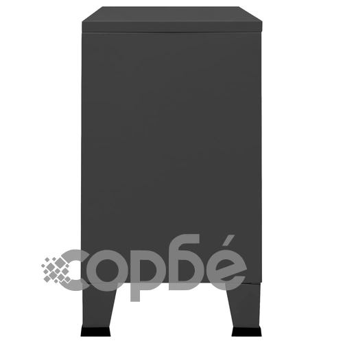Индустриален бюфет, антрацит, 105x35x62 см, метал и стъкло ➤ топ цена ➤ sorbe.bg