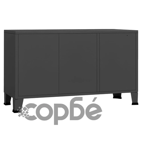 Индустриален бюфет, антрацит, 105x35x62 см, метал и стъкло ➤ топ цена ➤ sorbe.bg