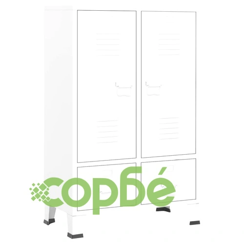 Индустриален гардероб, бял, 67x35x107 см, стомана ➤ топ цена ➤ sorbe.bg