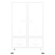 Индустриален гардероб, бял, 67x35x107 см, стомана