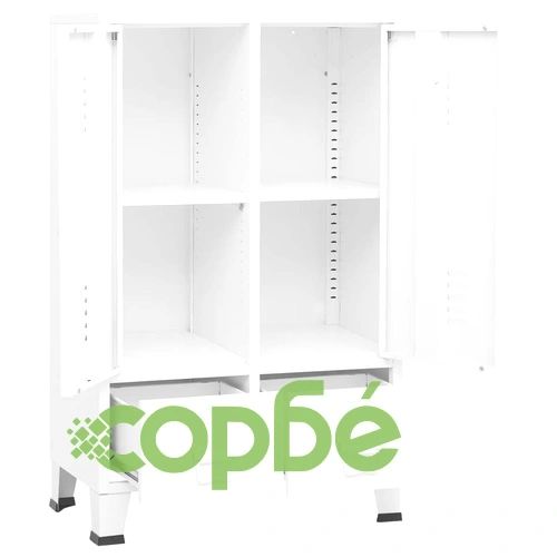 Индустриален гардероб, бял, 67x35x107 см, стомана ➤ топ цена ➤ sorbe.bg