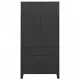 Индустриален гардероб, черен, 90x50x180 см, метал