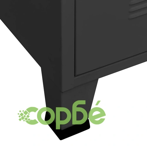 Индустриален гардероб, черен, 90x50x180 см, метал ➤ топ цена ➤ sorbe.bg