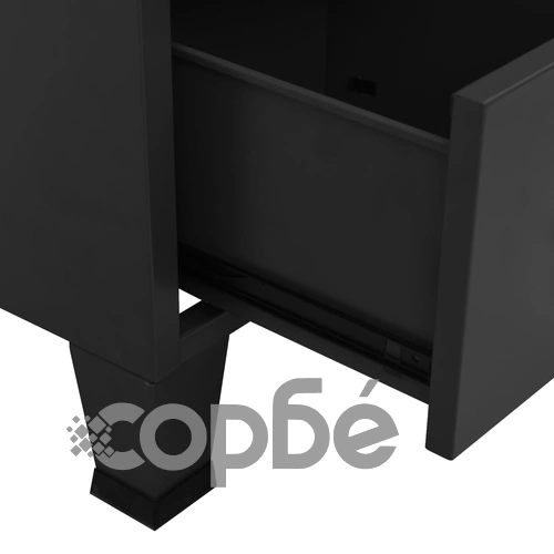 Индустриален гардероб, черен, 90x50x180 см, метал ➤ топ цена ➤ sorbe.bg