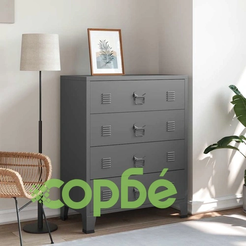 Индустриален шкаф с чекмеджета, антрацит, 78x40x93 см, метал ➤ топ цена ➤ sorbe.bg