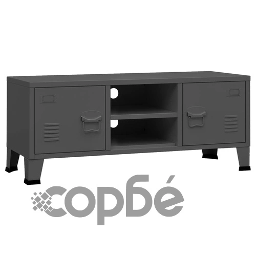Индустриален ТВ шкаф, антрацит, 105x35x42 см, метал на топ цена от sorbe.bg Индустриален ТВ шкаф, антрацит, 105x35x42 см, метал ➤ топ цена ➤ sorbe.bg