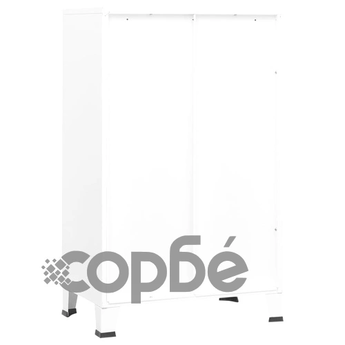Индустриален скрин за съхранение, бял, 70x40x115 cм, метал ➤ топ цена ➤ sorbe.bg