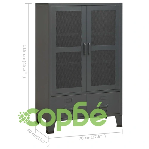 Индустриален скрин за съхранение, антрацит, 70x40x115 cм, метал ➤ топ цена ➤ sorbe.bg