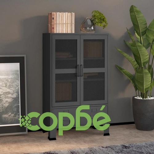 Индустриален скрин за съхранение, антрацит, 70x40x115 cм, метал ➤ топ цена ➤ sorbe.bg