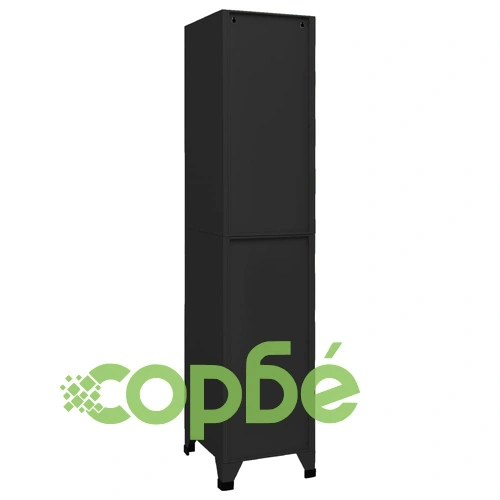 Заключващ се шкаф, черен, 38x45x180 см, стомана ➤ топ цена ➤ sorbe.bg