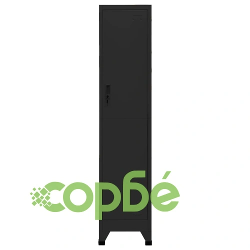 Заключващ се шкаф, черен, 38x45x180 см, стомана ➤ топ цена ➤ sorbe.bg