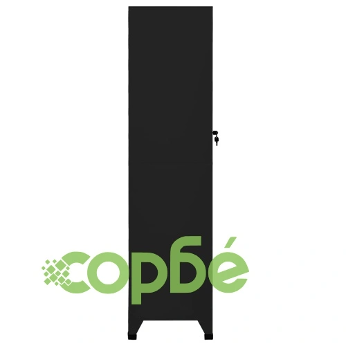 Заключващ се шкаф, черен, 38x45x180 см, стомана ➤ топ цена ➤ sorbe.bg