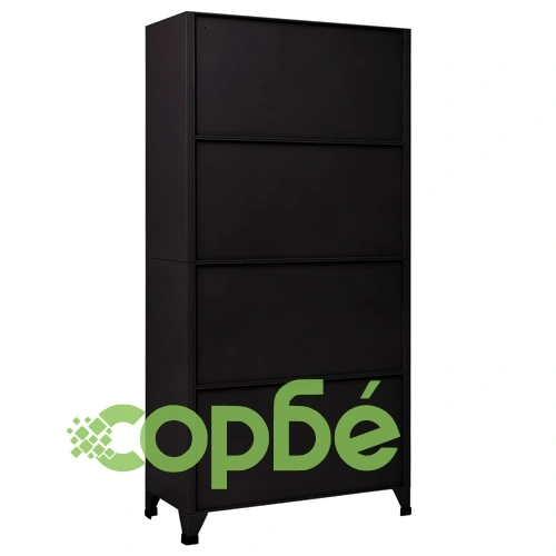 Заключващ се шкаф, черен, 90x45x180 см, стомана ➤ топ цена ➤ sorbe.bg