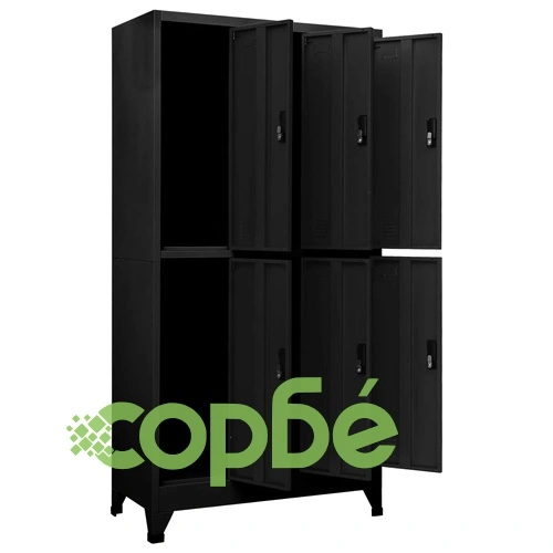 Заключващ се шкаф, черен, 90x45x180 см, стомана ➤ топ цена ➤ sorbe.bg