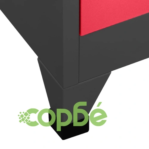 Заключващ се шкаф, антрацит и червено, 90x45x180 см, стомана ➤ топ цена ➤ sorbe.bg