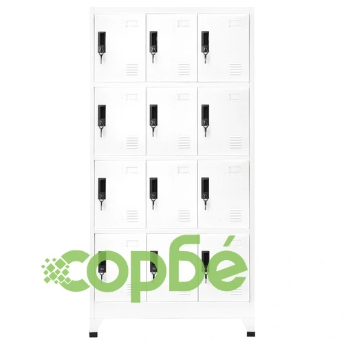 Заключващ се шкаф, бял, 90x45x180 см, стомана ➤ топ цена ➤ sorbe.bg