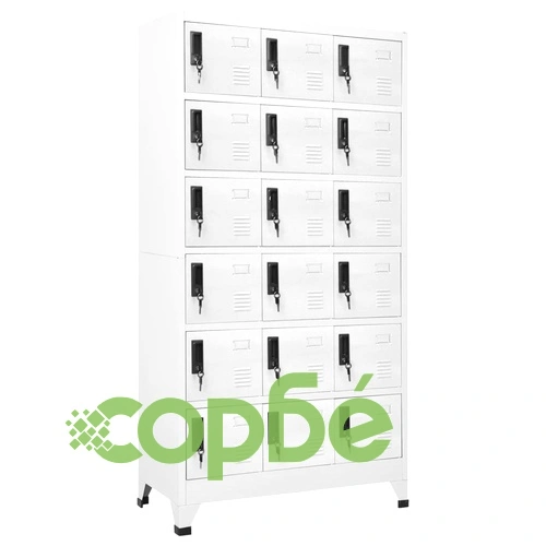 Заключващ се шкаф, бял, 90x40x180 см, стомана ➤ топ цена ➤ sorbe.bg