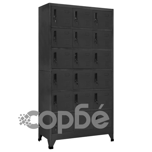 Заключващ се шкаф, антрацит, 90x40x180 см, стомана на топ цена от sorbe.bg Заключващ се шкаф, антрацит, 90x40x180 см, стомана ➤ топ цена ➤ sorbe.bg