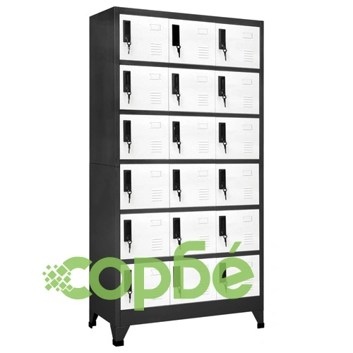 Заключващ се шкаф, антрацит и бяло, 90x40x180 см, стомана ➤ топ цена ➤ sorbe.bg