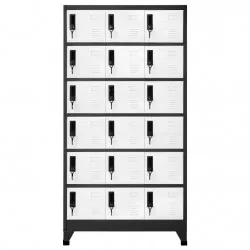 Заключващ се шкаф, антрацит и бяло, 90x40x180 см, стомана