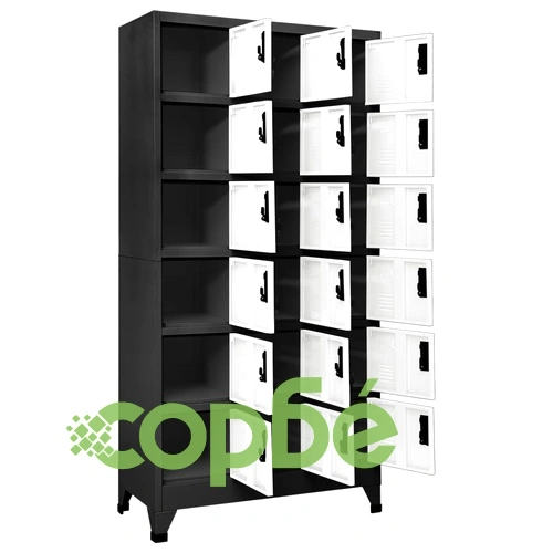 Заключващ се шкаф, антрацит и бяло, 90x40x180 см, стомана ➤ топ цена ➤ sorbe.bg