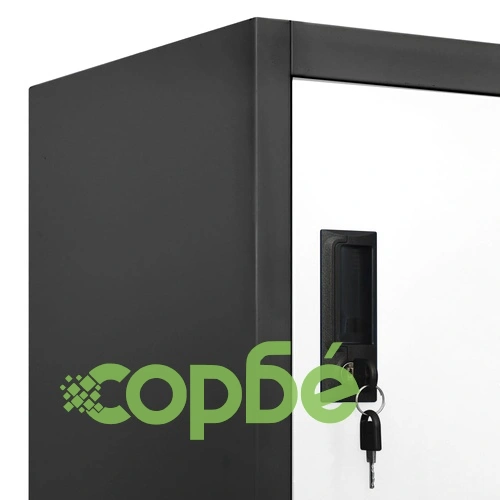 Заключващ се шкаф, антрацит и бяло, 90x40x180 см, стомана ➤ топ цена ➤ sorbe.bg