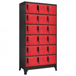 Заключващ се шкаф, антрацит и червено, 90x40x180 см, стомана