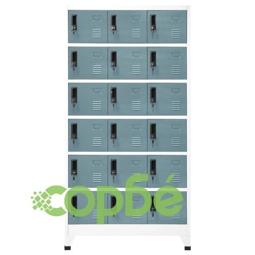 Заключващ се шкаф светлосиво и тъмносиво 90x40x180 см стомана ➤ топ цена ➤ sorbe.bg