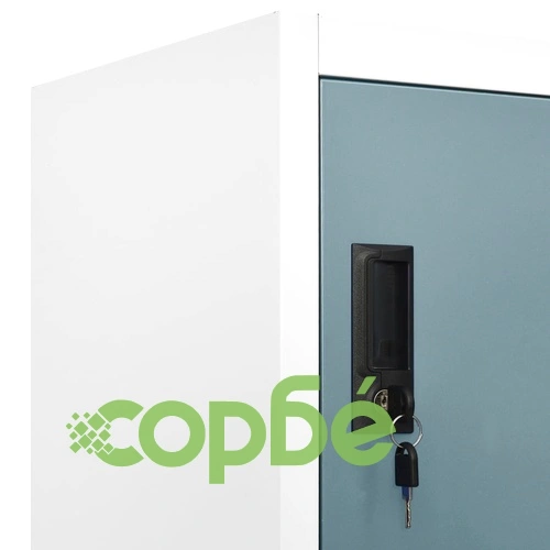 Заключващ се шкаф светлосиво и тъмносиво 90x40x180 см стомана ➤ топ цена ➤ sorbe.bg