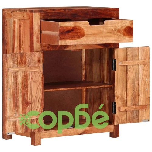 Сайдборд, 58,5x35x75,5 см, акациево дърво масив ➤ топ цена ➤ sorbe.bg
