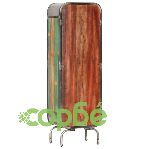 Висок шкаф, многоцветен, 40x30x126 см, регенерирано дърво масив ➤ топ цена ➤ sorbe.bg