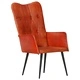 Wingback стол, кафеникав, естествена кожа