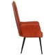 Wingback стол, кафеникав, естествена кожа