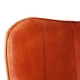 Wingback стол, кафеникав, естествена кожа