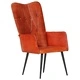 Wingback стол, кафеникав, естествена кожа