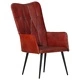 Wingback стол, кафяв, естествена кожа