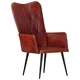 Wingback стол, кафяв, естествена кожа