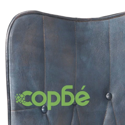 Wingback стол, сив, естествена кожа ➤ топ цена ➤ sorbe.bg