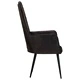 Wingback стол, черен, естествена кожа