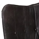 Wingback стол, черен, естествена кожа
