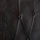 Wingback стол, черен, естествена кожа