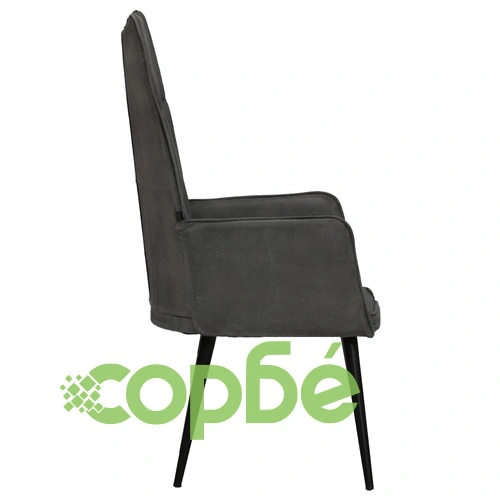 Wingback стол, черен, канава ➤ топ цена ➤ sorbe.bg