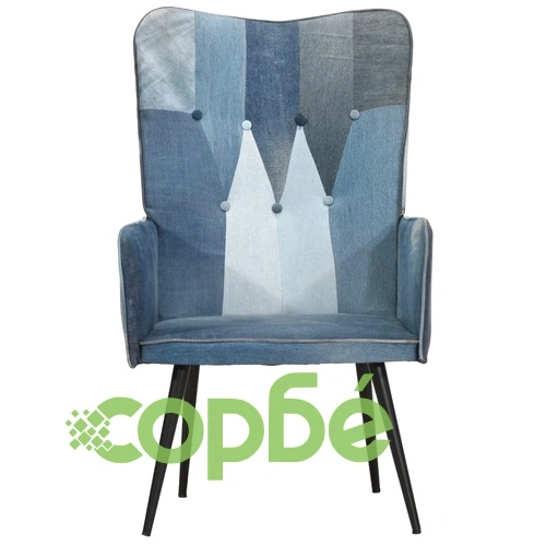 Wingback стол, пачуърк деним, канава ➤ топ цена ➤ sorbe.bg