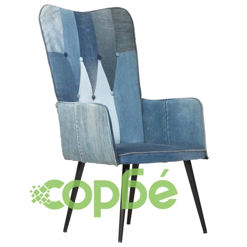 Wingback стол, пачуърк деним, канава ➤ топ цена ➤ sorbe.bg