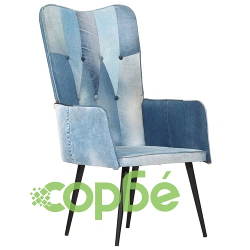 Wingback стол, пачуърк деним, канава ➤ топ цена ➤ sorbe.bg