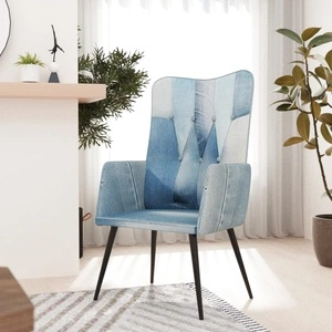 Wingback стол, пачуърк деним, канава
