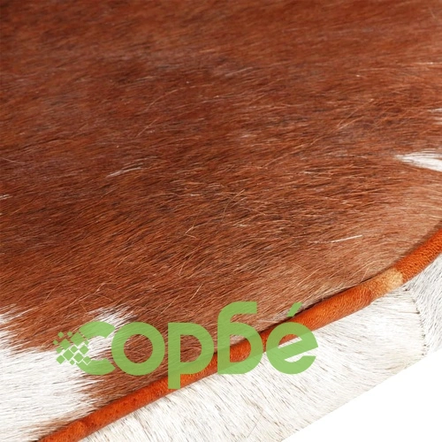 Wingback стол с косъм, кафяво и бяло, естествена кожа ➤ топ цена ➤ sorbe.bg