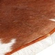 Wingback стол с косъм, кафяво и бяло, естествена кожа