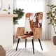 Wingback стол с косъм, кафяво и бяло, естествена кожа